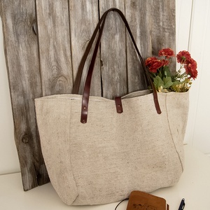 Női vászon táska, Régi gabonazsákos nagy méretű táska, Utazó táska, Kézi táska, Shopper táska, Strandtáska - táska & tok - bevásárlás & shopper táska - shopper, textiltáska, szatyor - Meska.hu