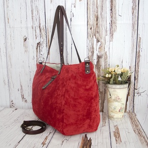 Női nagy méretű válltáska, Keresztpántos pakolós táska, Shopper táska, Városi vagány szegecselt táska, - táska & tok - kézitáska & válltáska - nagy pakolós táska - Meska.hu