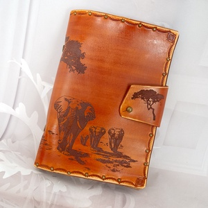 Gyűrűs marhabőr utazási napló, Szafari olasz marhabőr napló, Elefántos marhabőr notebook, Marhabőr ötletnapló, Otthon & Életmód, Papír, írószer, Jegyzetfüzet & Napló, Bőrművesség, MESKA