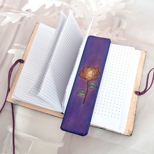 Olasz marhabőr virágos utazási napló, A6 méretű bőr virágos notebook, Marhabőr ötletnapló, Újratölthető notebook - otthon & életmód - papír, írószer - jegyzetfüzet & napló - Meska.hu