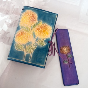 Olasz marhabőr virágos utazási napló, A6 méretű bőr virágos notebook, Marhabőr ötletnapló, Újratölthető notebook, Otthon & Életmód, Papír, írószer, Jegyzetfüzet & Napló, Bőrművesség, MESKA