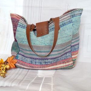 Indiai kantha táska, Nagy pakolós táska, Utitáska, Shopper, Táska & Tok, Kézitáska & válltáska, Nagy pakolós táska, Bőrművesség, Varrás, MESKA