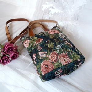 Vintage rózsa gobelin crossbody táska, Vintage virágos kézitáska, Gobelin Party táska, Kézi táska - táska & tok - kézitáska & válltáska - vállon átvethető táska - Meska.hu