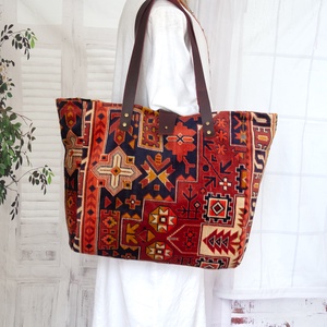 Nagy méretű Kilim stílusú bársony szőnyegtáska - Meska.hu