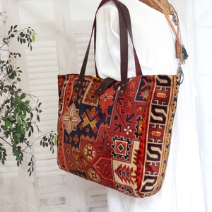 Nagy méretű Kilim stílusú bársony szőnyegtáska - táska & tok - kézitáska & válltáska - nagy pakolós táska - Meska.hu