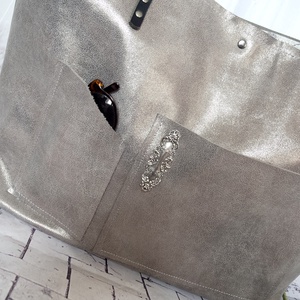 Nagy méretű olasz marhabőr táska tolltartóval - táska & tok - kézitáska & válltáska - nagy pakolós táska - Meska.hu