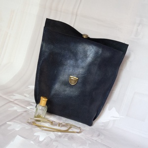 Éjkék olasz marhabőr kozmetikai táska, Bőr Sminktáska, Piperetáska vagy aminek akarod - táska & tok - neszesszer - Meska.hu