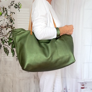 Olasz borjúbőr válltáska, Nagy méretű borjúbőr shopper - táska & tok - kézitáska & válltáska - nagy pakolós táska - Meska.hu