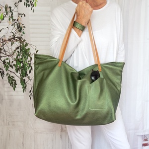 Olasz borjúbőr válltáska, Nagy méretű borjúbőr shopper, Táska & Tok, Kézitáska & válltáska, Nagy pakolós táska, Bőrművesség, MESKA