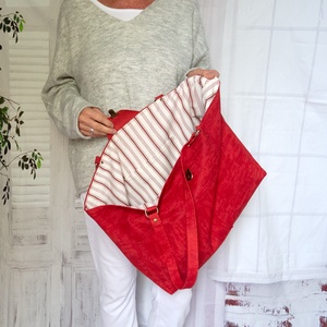 Hatalmas olasz valódi bőr válltáska, Olasz marhabőr shopper szemüvegtartóval - táska & tok - kézitáska & válltáska - nagy pakolós táska - Meska.hu