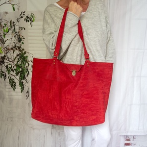 Hatalmas olasz valódi bőr válltáska, Olasz marhabőr shopper szemüvegtartóval - táska & tok - kézitáska & válltáska - nagy pakolós táska - Meska.hu