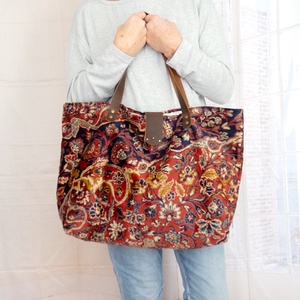 Nagy méretű perzsa mintás szőnyegtáska, Egzotikus bársony szőnyegtáska - Meska.hu