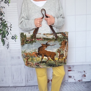 Nagy méretű olasz szőnyegtáska - az erdő szerelmeseinek - táska & tok - kézitáska & válltáska - nagy pakolós táska - Meska.hu