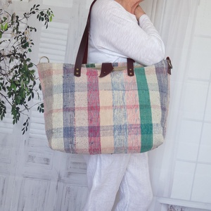 Nagy méretű kockás szőnyegtáska - Meska.hu