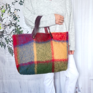 Skót stílusú nagy méretű gyapjú kézitáska - táska & tok - kézitáska & válltáska - nagy pakolós táska - Meska.hu