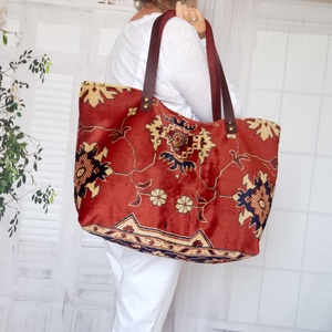 Nagy kilim/kelim stílusú szőnyegtáska - Meska.hu