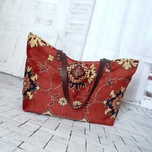 Nagy kilim/kelim stílusú szőnyegtáska - táska & tok - kézitáska & válltáska - nagy pakolós táska - Meska.hu