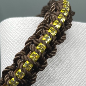 Caterpillar - Strasszköves makramé karkötő - ékszer - karkötő - fonott karkötő - Meska.hu
