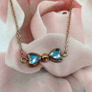Pretty Hearts - Üveggyöngy nemesacél nyaklánc - Meska.hu