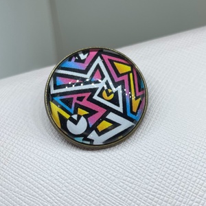 Cool Geometry - Absztrakt mintás kitűző - Meska.hu