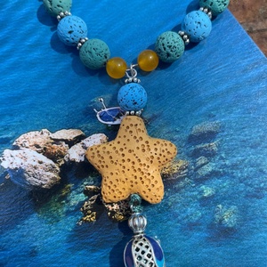 Oceanic Starfish - Lávaköves nyaklánc - ékszer - nyaklánc - bojtos nyaklánc - Meska.hu