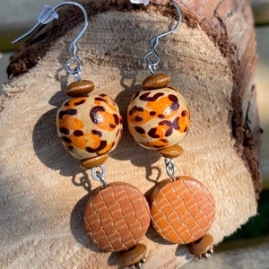 Chic Leopard - Fagyöngy fülbevaló, Ékszer, Fülbevaló, Lógó fülbevaló, Ékszerkészítés, MESKA