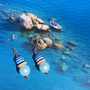 Summer Sailor - könnyű akril fülbevaló, Ékszer, Fülbevaló, Lógó fülbevaló, Ékszerkészítés, MESKA