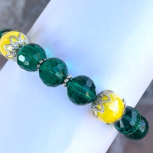 Crystal Green - Üveggyöngy karkötő - ékszer - karkötő - gyöngyös karkötő - Meska.hu