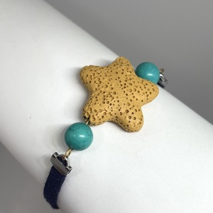 Oceanic Starfish No. 2. - Tengericsillag alakú lávakő karkötő, Ékszer, Karkötő, Karkötő medállal, Ékszerkészítés, MESKA