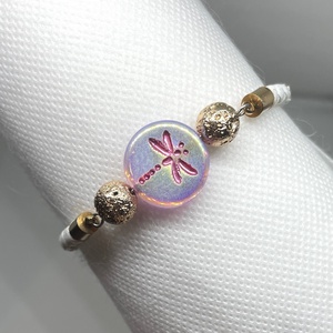 Crystal Dragonfly - Szitakötős bőr karkötő, Ékszer, Karkötő, Karkötő medállal, Ékszerkészítés, MESKA