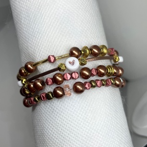 Chic Bronze - Négy soros gyöngy karkötő - ékszer - karkötő - gyöngyös karkötő - Meska.hu