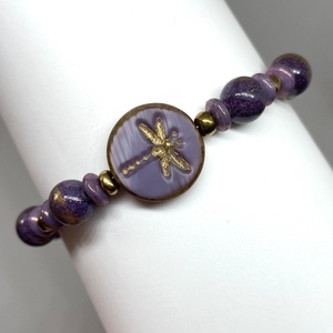 Goldish Dragonfly - Üveg- és ásványgyöngy karkötő - ékszer - karkötő - gyöngyös karkötő - Meska.hu