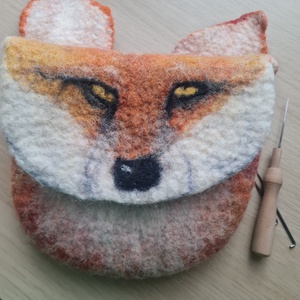 Róka nemez táska - művészet - textilkép - nemezelt - Meska.hu