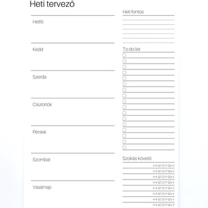 Egyszerű heti tervező jegyzettömb - otthon & életmód - papír, írószer - naptár & tervező - Meska.hu