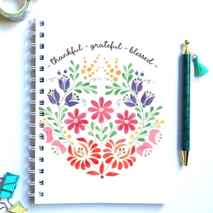 Kalocsai virágok idézettel spirálfüzet, jegyzetfüzet - otthon & életmód - papír, írószer - jegyzetfüzet & napló - Meska.hu