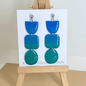 Színátmenetes fülbevaló, Ékszer, Fülbevaló, Lógó fülbevaló, Gyurma, Ékszerkészítés, MESKA