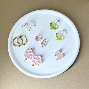 Fülbevaló szett rózsaszín-fehér, Ékszer, Fülbevaló, Karika fülbevaló, Gyurma, Ékszerkészítés, MESKA