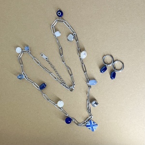 Kék fehér ékszer szett, Ékszer, Ékszerszett, Gyurma, Ékszerkészítés, MESKA