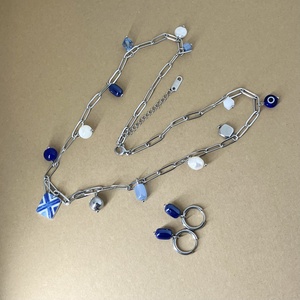 Kék fehér ékszer szett - ékszer - ékszerszett - Meska.hu