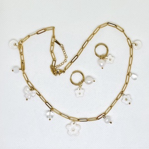 Fehér és arany ékszer szett, Ékszer, Ékszerszett, Gyurma, Ékszerkészítés, MESKA