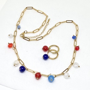 Kék piros ékszer szett, Ékszer, Ékszerszett, Gyurma, Ékszerkészítés, MESKA