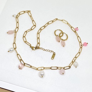 Fehér és rózsaszín ékszer szett, Ékszer, Ékszerszett, Ékszerkészítés, MESKA