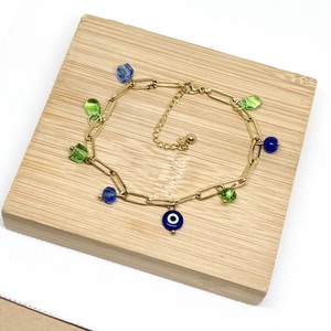 Kék és zöld karkötő, Ékszer, Karkötő, Charm karkötő, Gyurma, Ékszerkészítés, MESKA