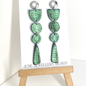 Lana olajzöld fülbevaló - Meska.hu