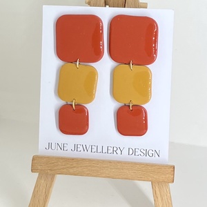 Norah őszi fülbevaló, Ékszer, Fülbevaló, Lógó fülbevaló, Gyurma, Ékszerkészítés, MESKA