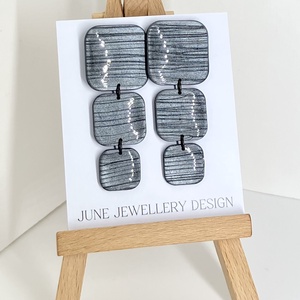 Norah fényes szürke fülbevaló - Meska.hu