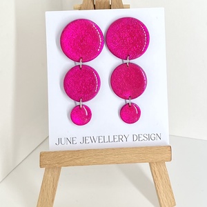 Ivonn metál fülbevaló, Ékszer, Fülbevaló, Lógó fülbevaló, Gyurma, Ékszerkészítés, MESKA