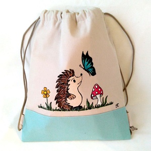 Kézzel festett gyerek hátizsák  Sünis  - Meska.hu