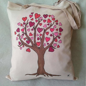 Kézzel festett  életfa  bevásárlótáska - Meska.hu