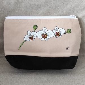 Kézzel festett Orchideás nagy táska  szett - táska & tok - kézitáska & válltáska - nagy pakolós táska - Meska.hu